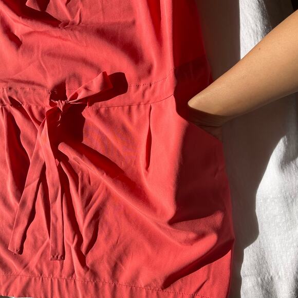 Rachel Roy Women’s Sleeveless Halter Mini Dress size S, Peach Pink, Side Pockets - Picture 4 of 7